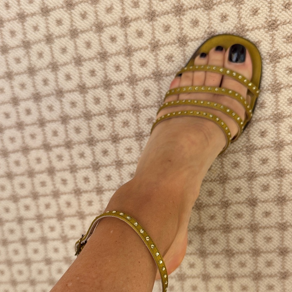 Bottega Veneta Olive Studded Sandals